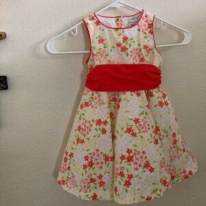 Polly & Friends Girl's Size 2T White With Orange Flowers Sleeveless Dress